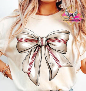 DTF Print * Back to School * Baseball coquette bow