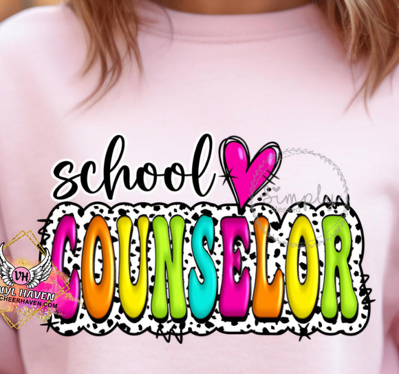 DTF Print * Back to School * School Counselor colorful