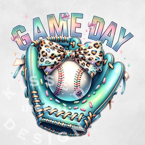 DTF Print * Back to School * Baseball Game Day Teal glove