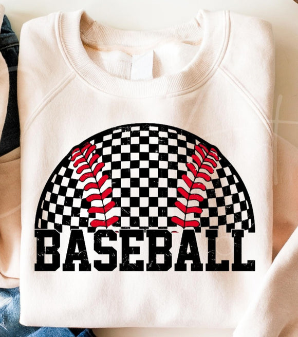 DTF Print * Back to School * Baseball checkered ball