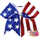 American Flag Hairbow with elastic band