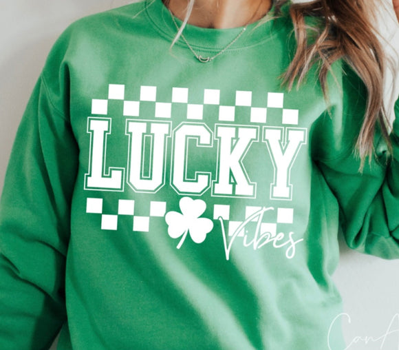 DTF Print * St. Patrick's Day * Lucky Vibe (White font)