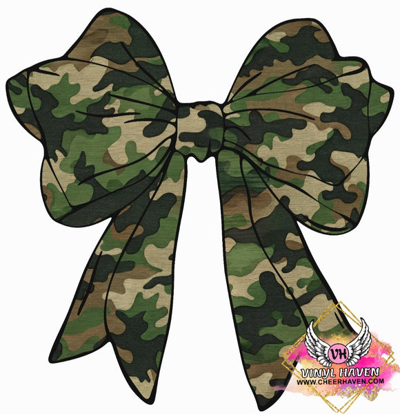 DTF Print * Camo * Camouflage coquette bow