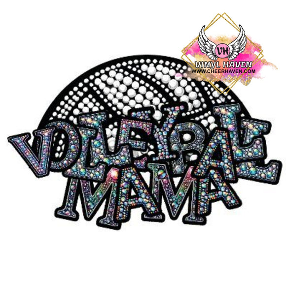 DTF Print * Back to School * Faux Rhinestones Volleyball Mama