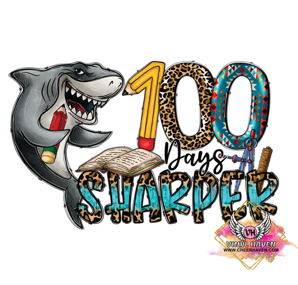 DTF Print * 100 Days Of School * 100 days sharper shark