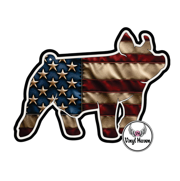 DTF print * Western * Flag Pig