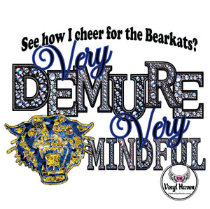 DTF Print * Back to School * Faux Rhinestone Demure Bearkats