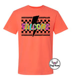 DTF Print * Back to School * Neon Checkered Lightning