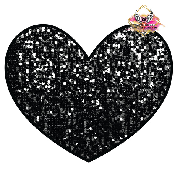 DTF Print * Valentine's * Black glittery heart