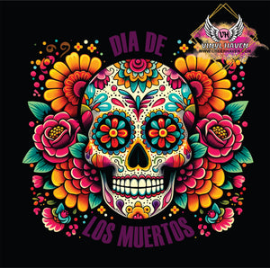 DTF Print * Day of the Dead * Dia De los Muertos Floral Sugar skull