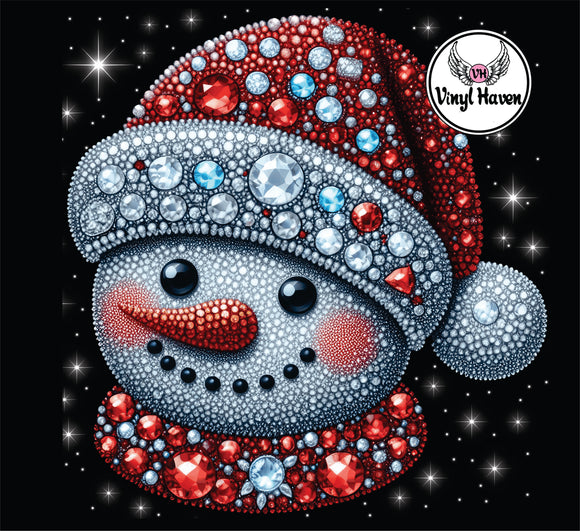 DTF Print * Christmas * Faux rhinestone Snow Man