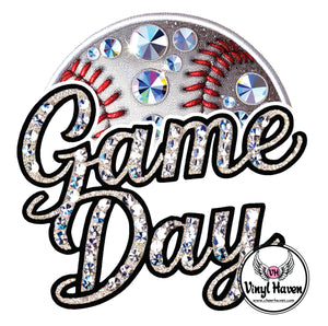 DTF Print * Back to School * Faux Rhinestone Game Day Baseball