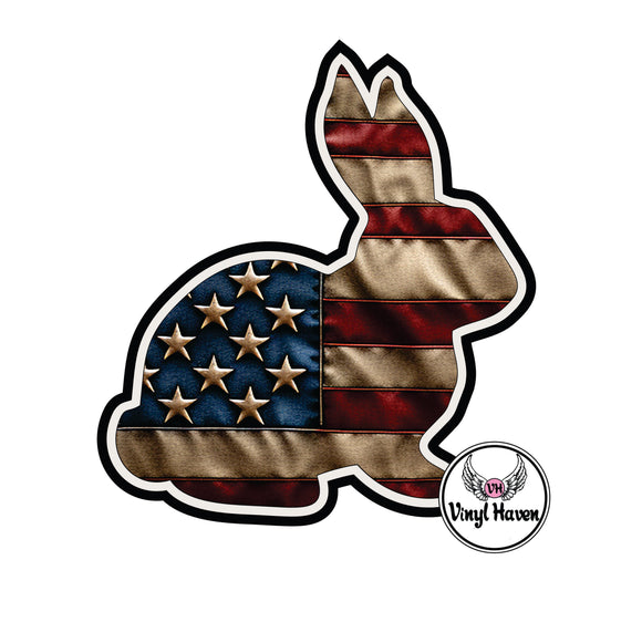 DTF print * Western * Flag Rabbit