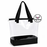 Clear School/Work Tote Bags with handles 12 x 10 x 4 Inches * NOT Stadium approved