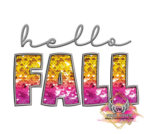 DTF Print * Fall * Hello Fall faux sequin