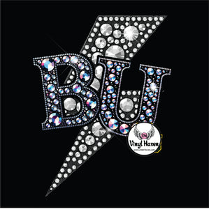 DTF Print * Back to School * Faux Rhinestones Lightning Bolt * College spirit (8)