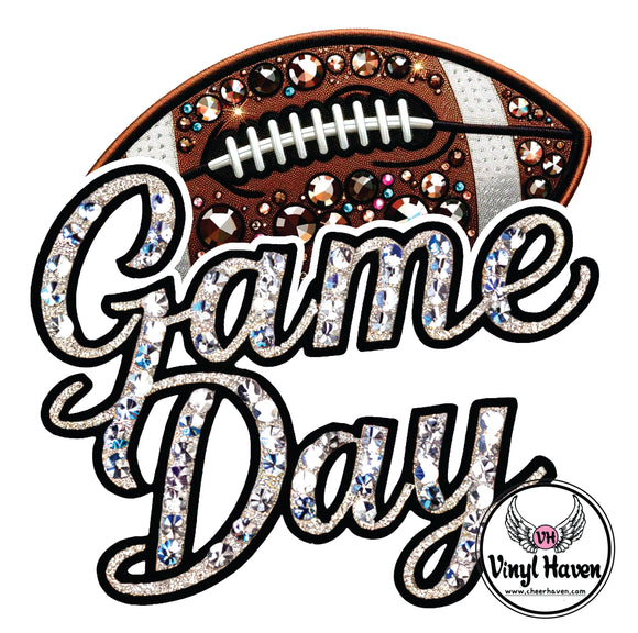 DTF Print * Back to School * Faux Rhinestone Game Day Football