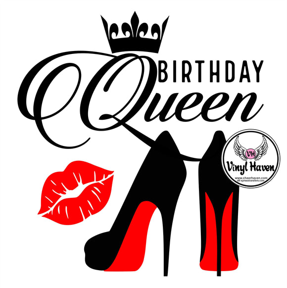 DTF Print * Birthday Queen Red bottom heals