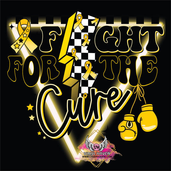 DTF Print * Childhood Cancer Awareness * Fight for the cure checkered lightning