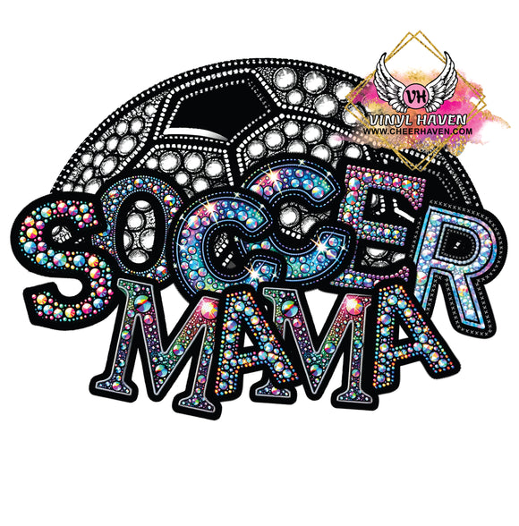 DTF Print * Back to School * Faux Rhinestones Soccer Mama