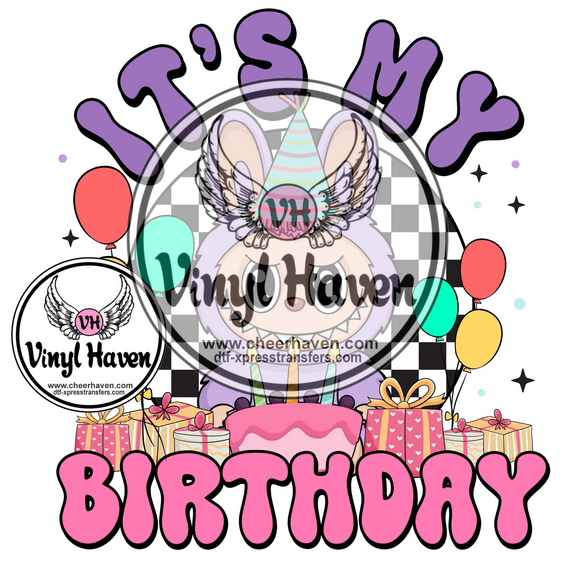 DTF Print * Birthday It's my birthday checkered