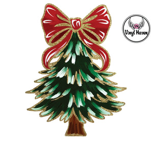 DTF Print * Christmas * Coquette Bow on Christmas Tree