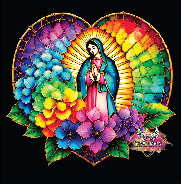 DTF Print * Religious * Virgin Mary Colorful heart