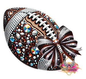 DTF Print * Fall * Rhinestone football with bow