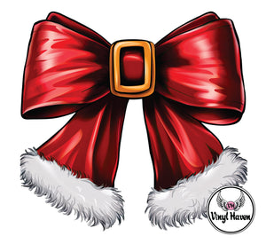 DTF Print * Christmas * Coquette Red Santa Bow