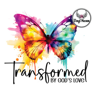 DTF Print * Religious * Transformed by Gods love Butterfly