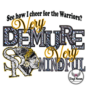 DTF Print * Back to School * Faux Rhinestone Demure Warriors