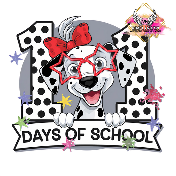 DTF Print * 100 Days Of School * 101 Days of school Girl Dalmatian