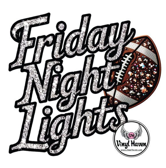 DTF Print * Back to School * Faux rhinestones Friday Night lights football