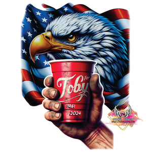 DTF Print * 4th of July * To Toby Red Solo cup American Eagle Flag