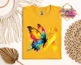 DTF Print * Childhood Cancer Awareness * Colorful Butterfly & Ribbon