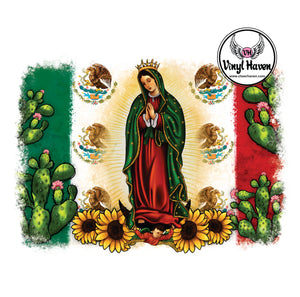 DTF Print * Mexico * Mexican Flag Virgin Mary