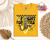 DTF Print * Childhood Cancer Awareness * Fight for the cure checkered lightning