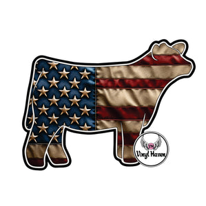 DTF print * Western * Flag Heifer Cow