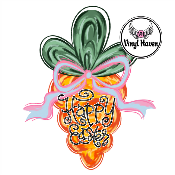 DTF Print * Easter * Happy Easter Brushstroke Carrot