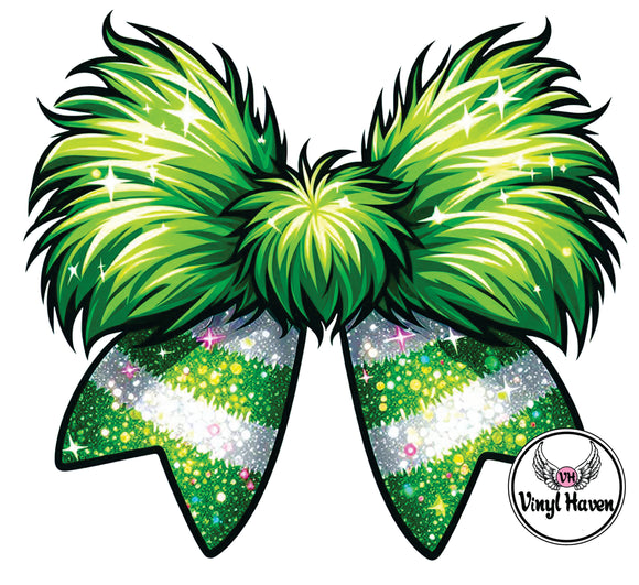 DTF Print * Christmas * Green Guy coquette bow