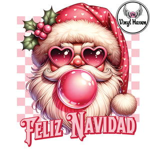 DTF Print * Christmas * Feliz Navidad Santa Bubblegum