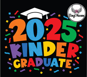 DTF Print * Graduation * Colorful 2025 Kinder Graduate