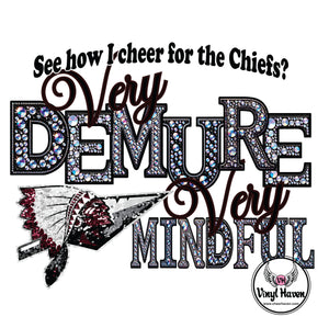 DTF Print * Back to School * Faux Rhinestone Demure Chiefs