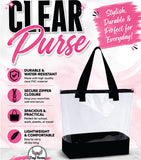 Clear School/Work Tote Bags with handles 12 x 10 x 4 Inches * NOT Stadium approved