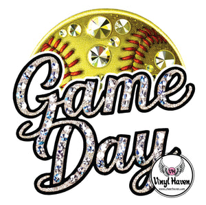 DTF Print * Back to School * Faux Rhinestone Game Day Softball