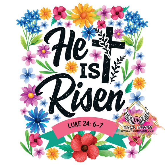 DTF Print * Easter * He is risen floral background