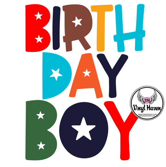 DTF Print * Birthday Boy colorful