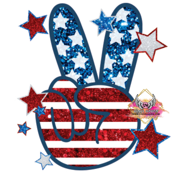 DTF Print * 4th of July * Peace sign flag