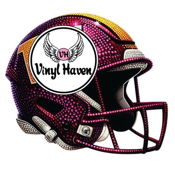 DTF Print * Football Game Day * Faux rhinestones Washington football helmet