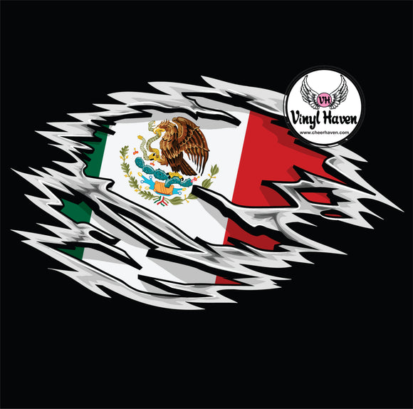 DTF Print * September 16th * Mexico Flag Torn Rip